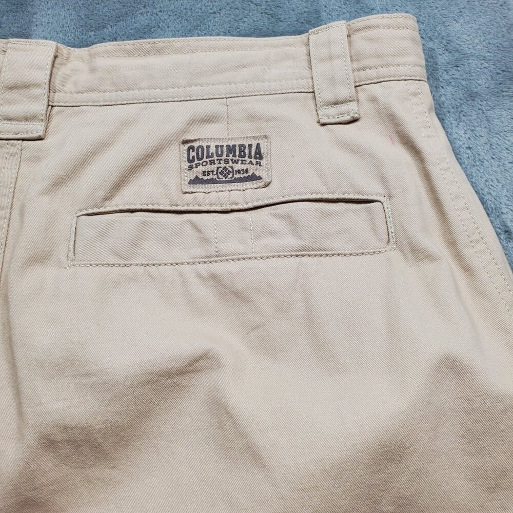 Columbia Omni-Shade Sun Protection Chino Shorts Khaki Cargo 6 Pockets Men Sz 32 - Picture 5 of 13